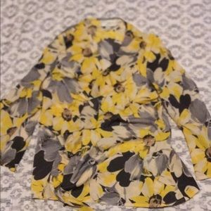 Sunflower wrap blouse